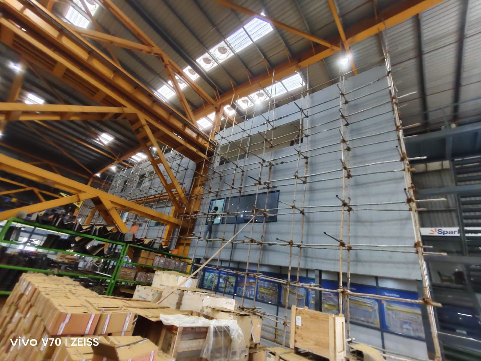 Industrial Commercial Painting with Scaffolding